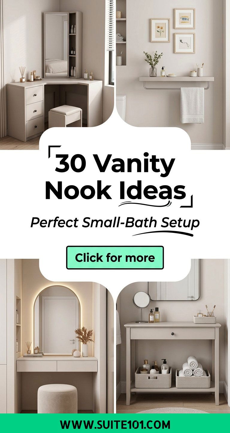 30 Vanity Nook Ideas to Create a Perfect Small-Bathroom Setup - 30 Vanity Nook Ideas to Create a Perfect Small-Bathroom Setup