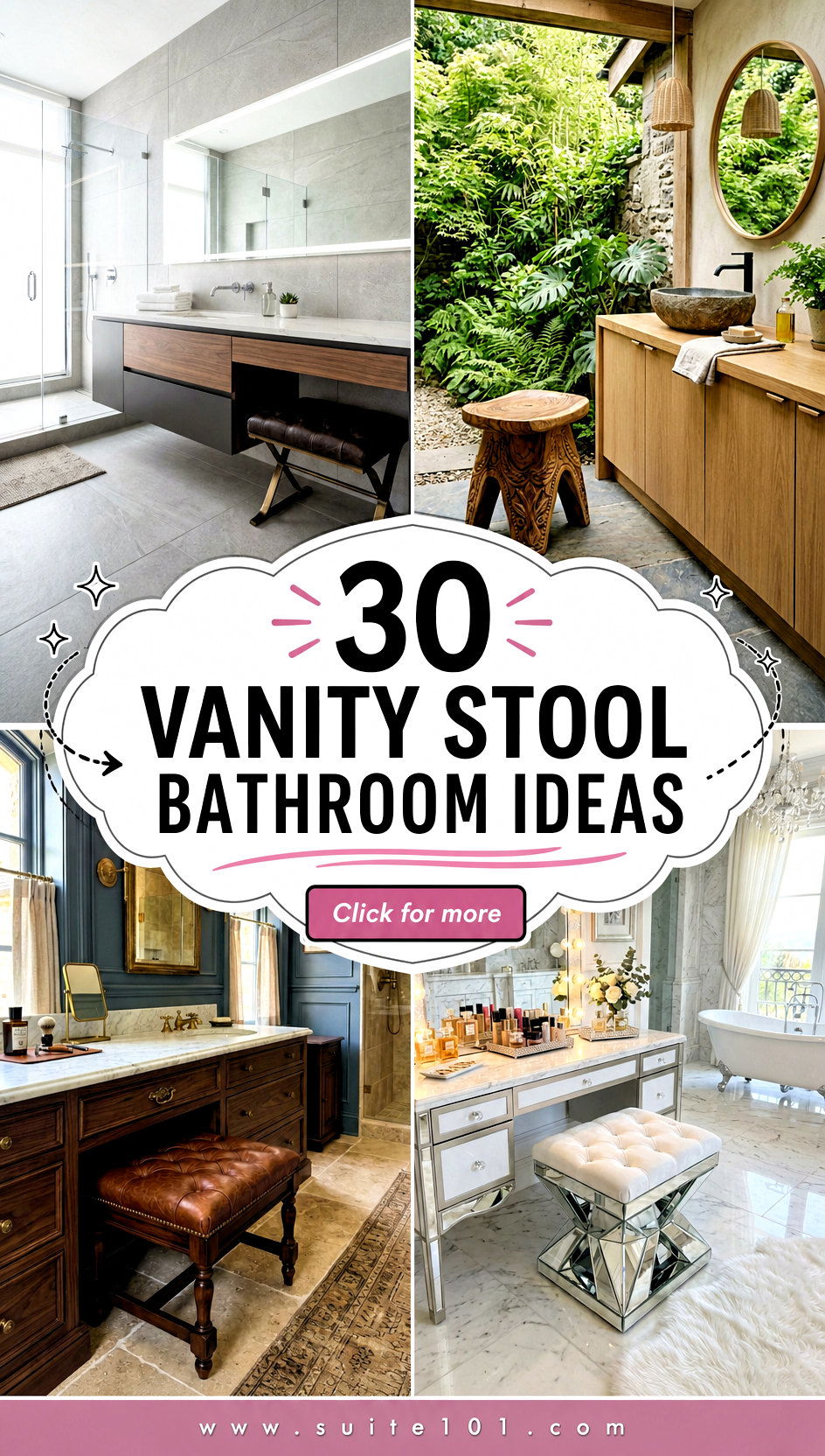 30 Vanity Stool Bathroom Ideas to Upgrade Comfort and Style - 30 Vanity Stool Bathroom Ideas to Upgrade Comfort and Style