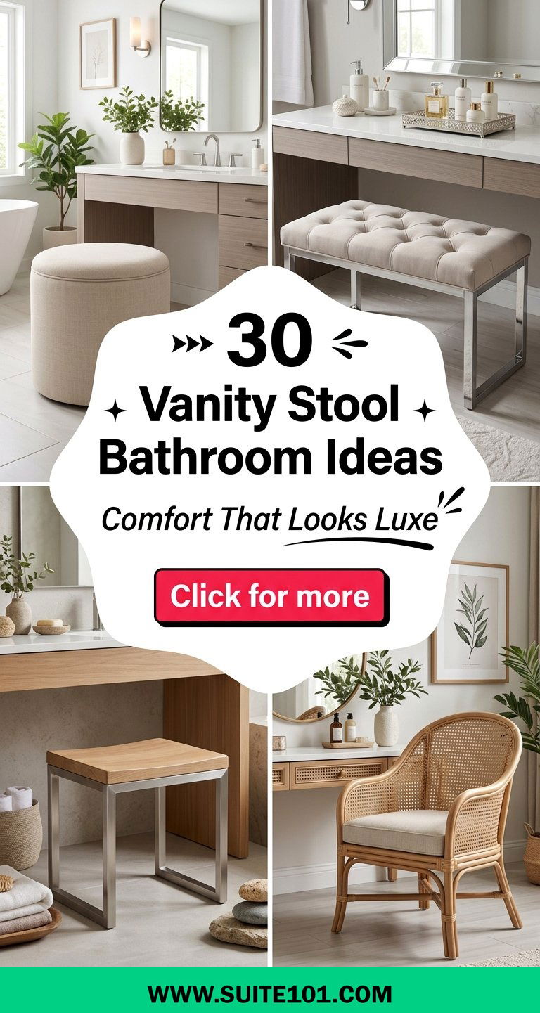 30 Vanity Stool Bathroom Ideas to Upgrade Comfort and Style - 30 Vanity Stool Bathroom Ideas to Upgrade Comfort and Style