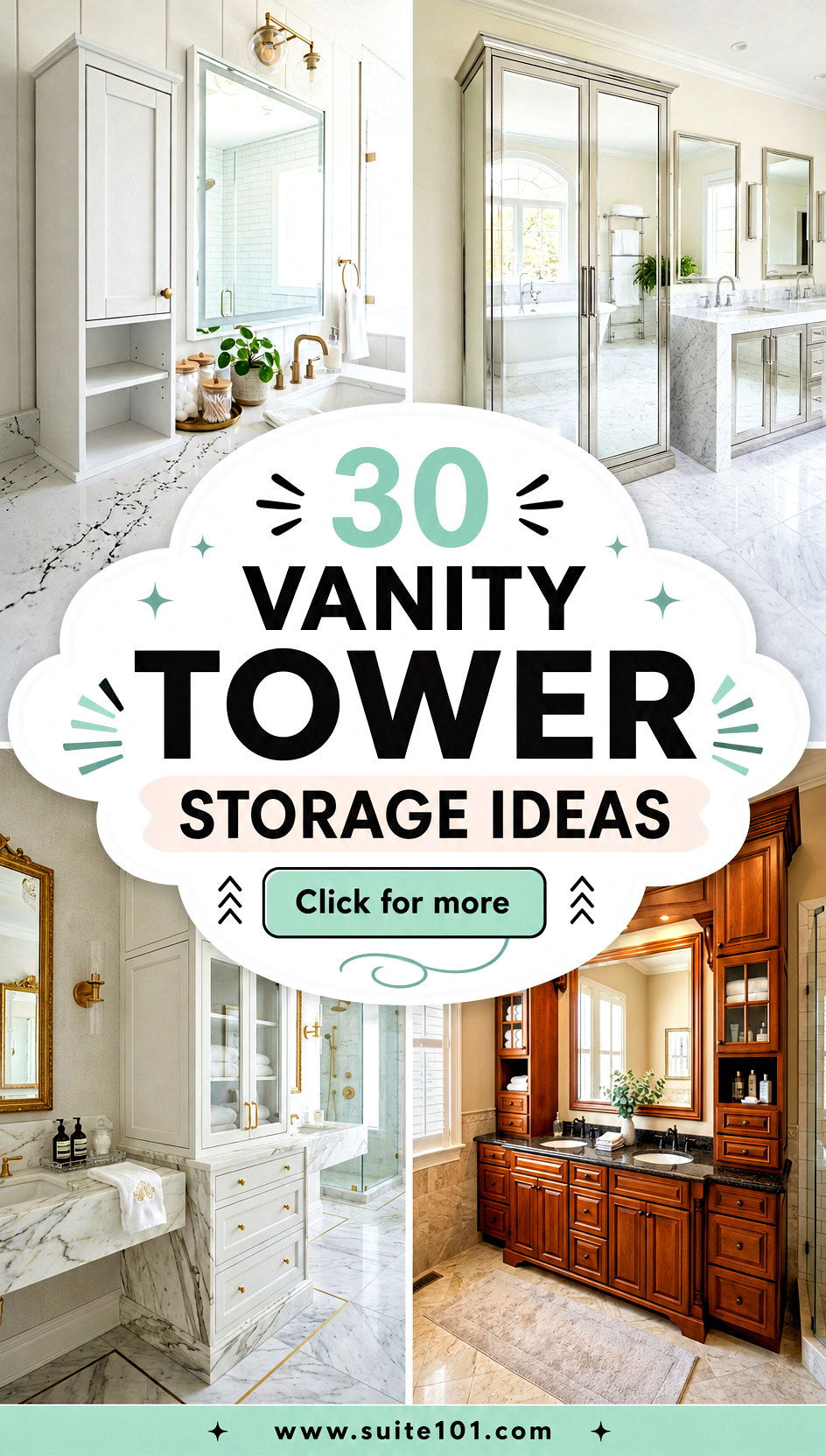 30 Vanity Tower Storage Ideas to Tidy Toiletries and Towels - 30 Vanity Tower Storage Ideas to Tidy Toiletries and Towels