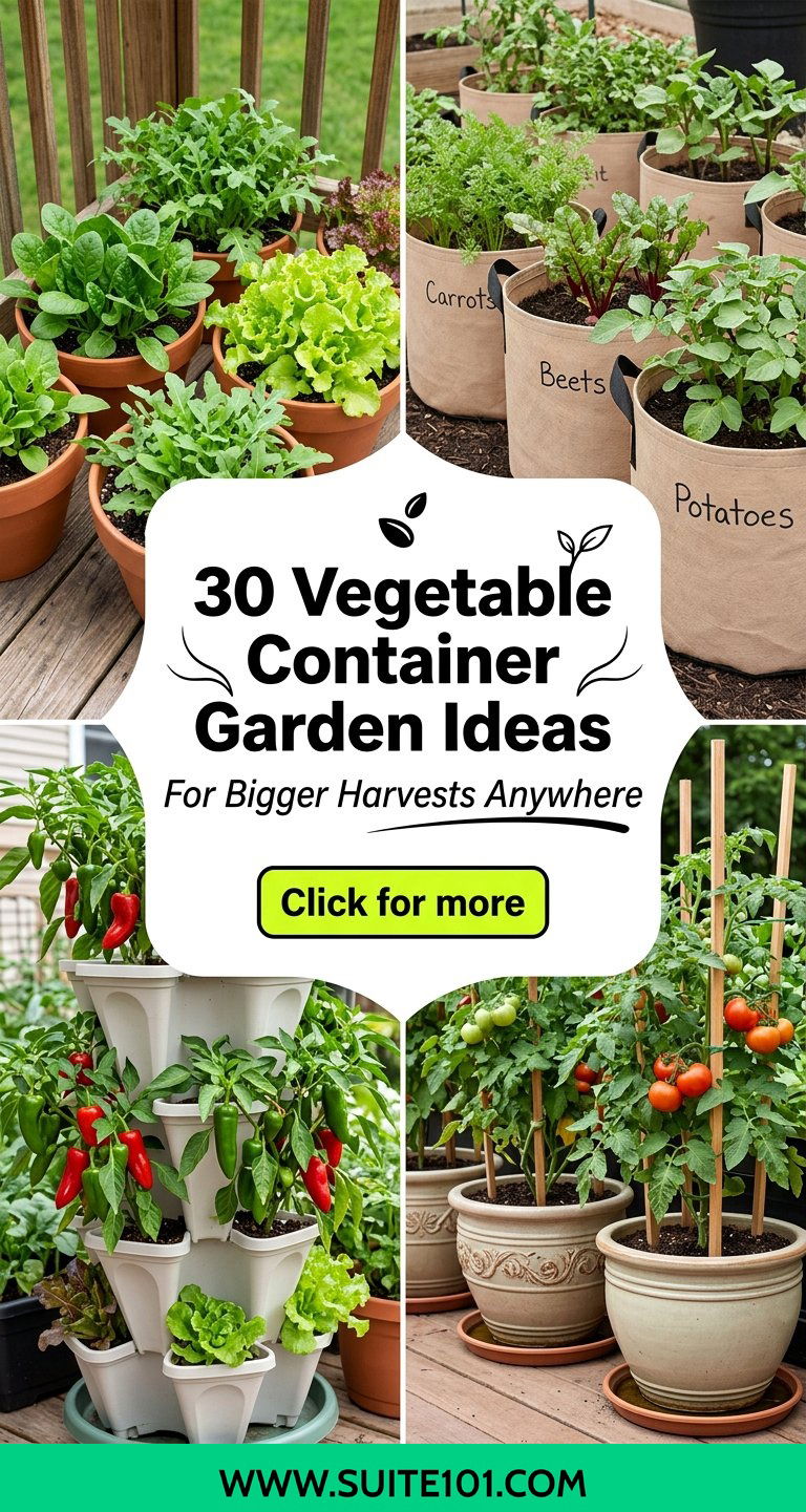 30 Vegetable Container Garden Ideas for Bigger Harvests Anywhere - 30 Vegetable Container Garden Ideas for Bigger Harvests Anywhere