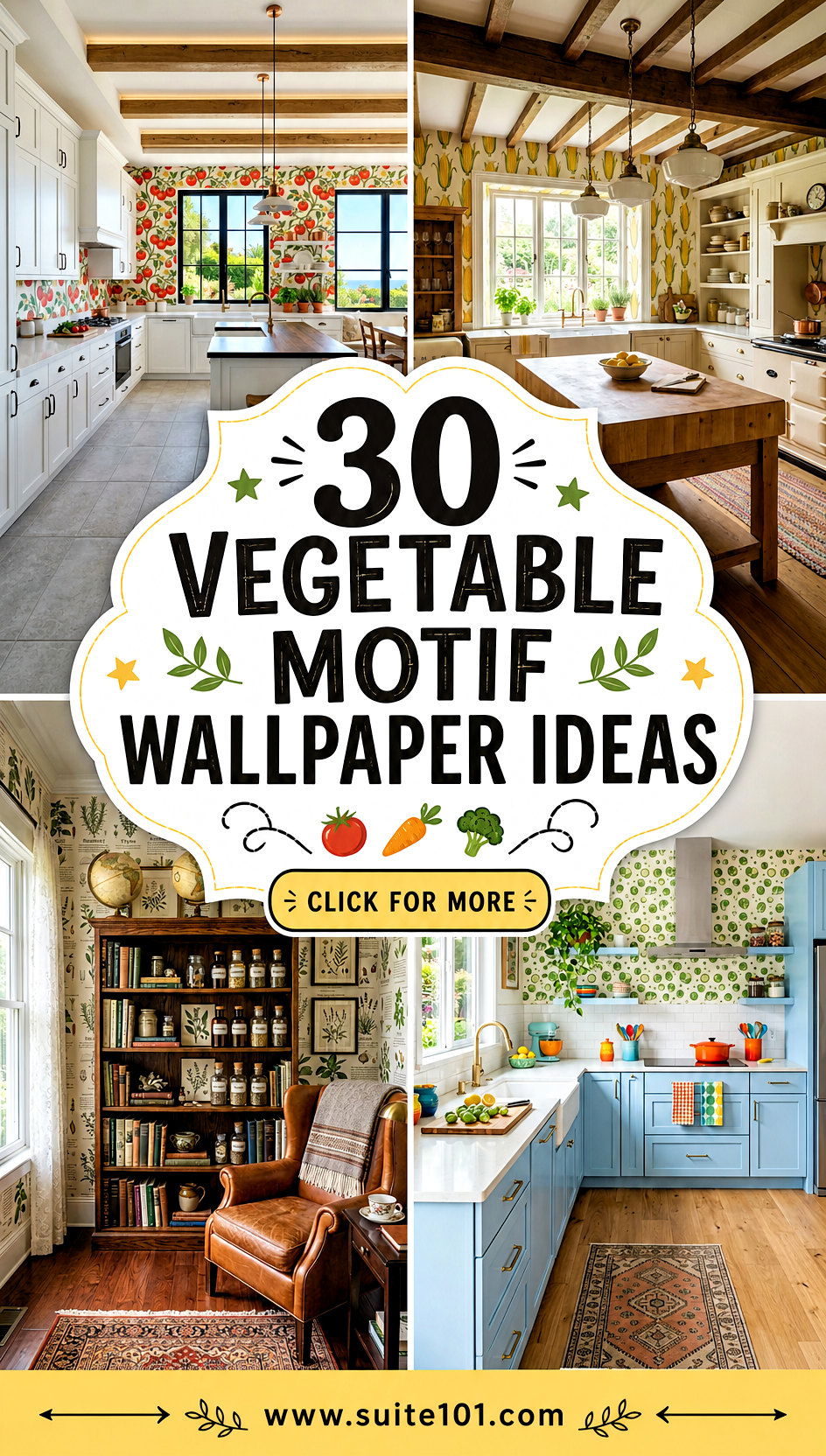 30 Vegetable Motif Wallpaper Ideas for a Fresh Garden Look - 30 Vegetable Motif Wallpaper Ideas for a Fresh, Garden Look
