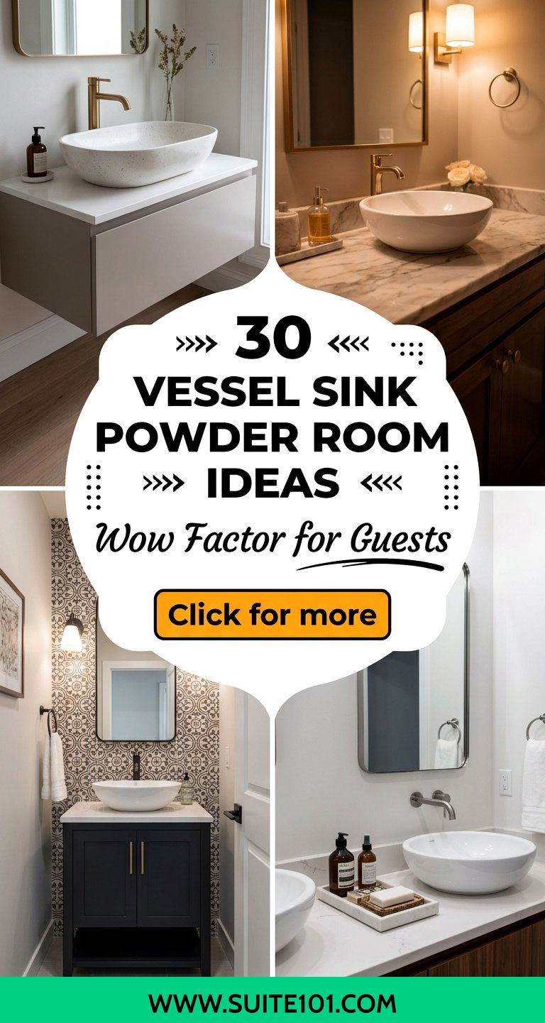 30 Vessel Sink Powder Room Ideas That Make Guests Say Wow - 30 Vessel Sink Powder Room Ideas That Make Guests Say Wow