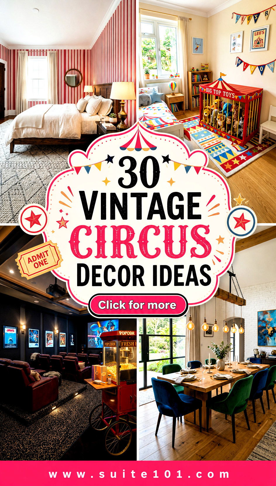 30 Vintage Circus Decor Ideas for a Fun Colorful Theme - 30 Vintage Circus Decor Ideas for a Fun, Colorful Theme