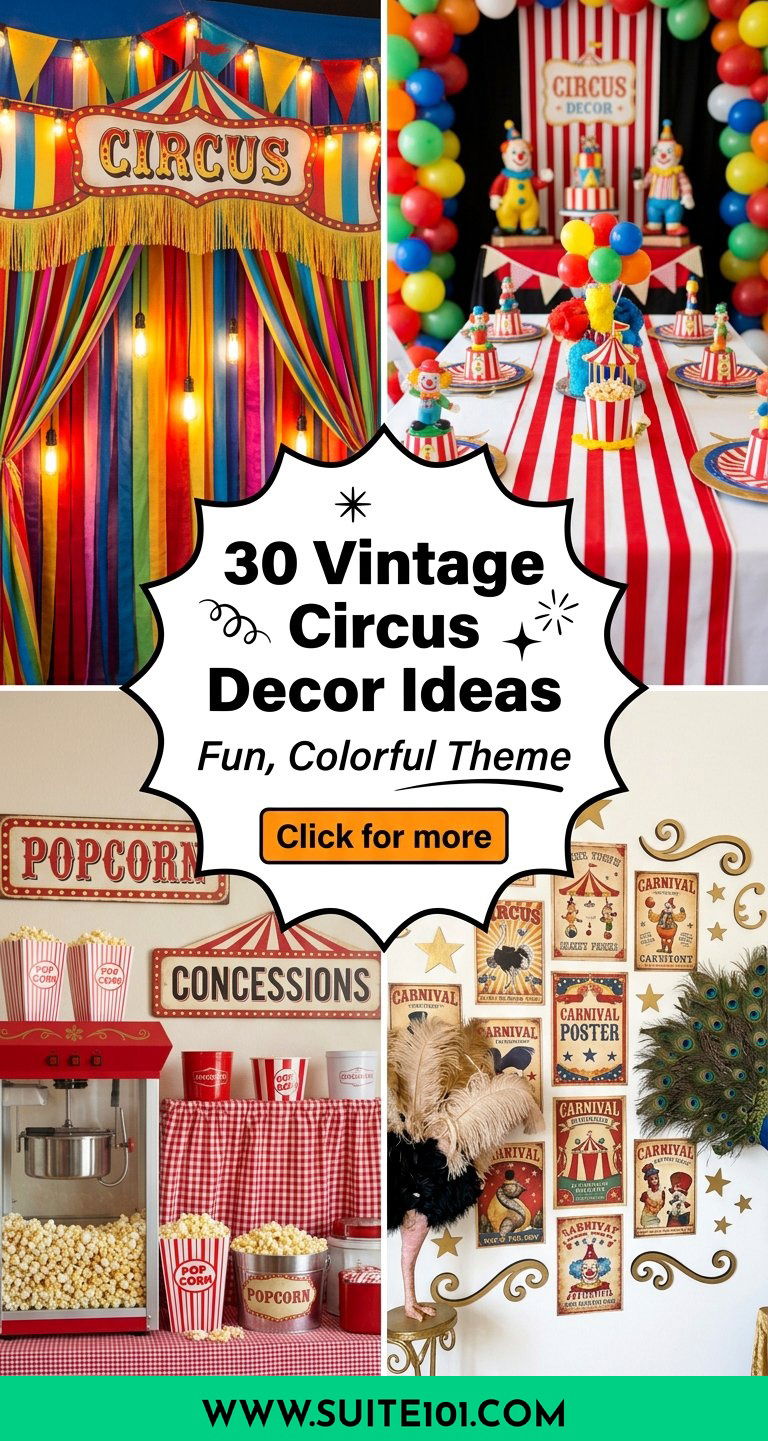 30 Vintage Circus Decor Ideas for a Fun Colorful Theme - 30 Vintage Circus Decor Ideas for a Fun, Colorful Theme