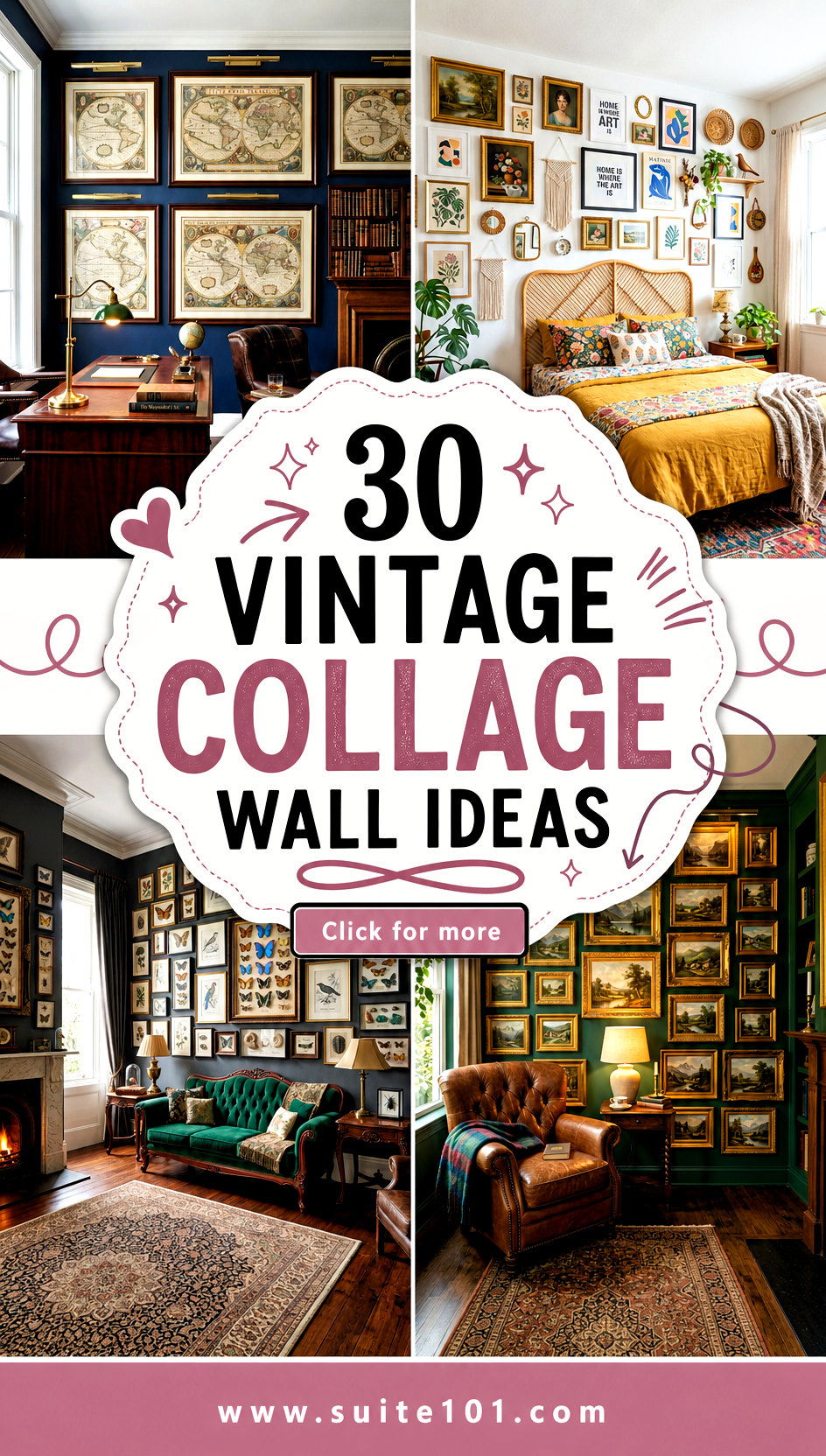 30 Vintage Collage Wall Ideas for A Romantic Gallery Look - 30 Vintage Collage Wall Ideas for A Romantic Gallery Look