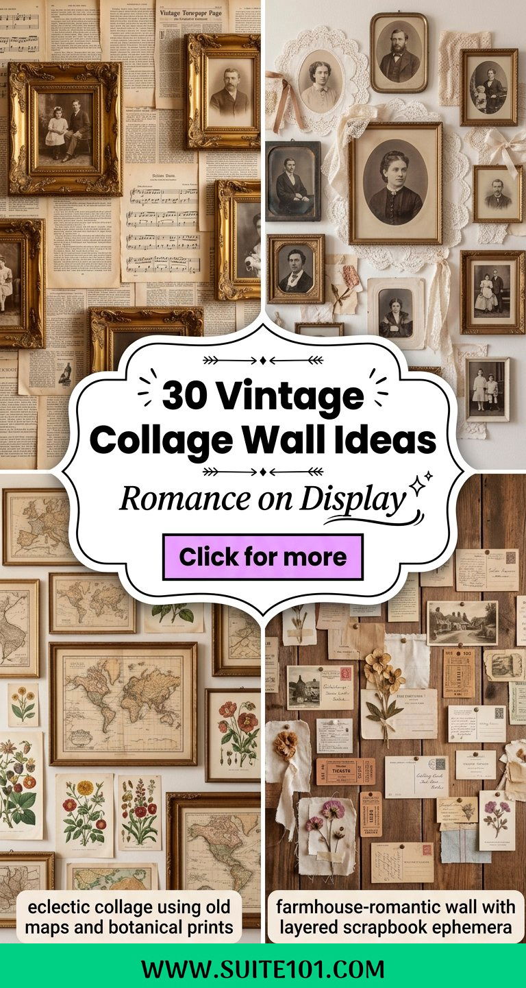 30 Vintage Collage Wall Ideas for A Romantic Gallery Look - 30 Vintage Collage Wall Ideas for A Romantic Gallery Look