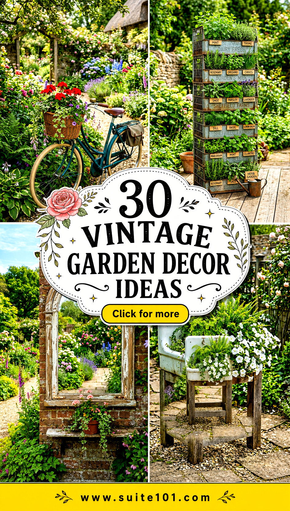 30 Vintage Garden Decor Ideas to Add Charming Cottage Style - 30 Vintage Garden Decor Ideas to Add Charming Cottage Style
