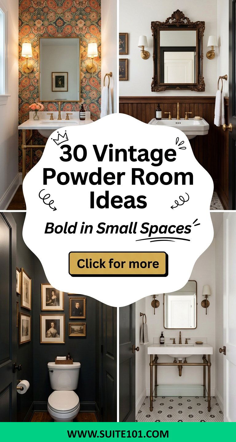 30 Vintage Powder Room Ideas for Bold Style in Small Spaces - 30 Vintage Powder Room Ideas for Bold Style in Small Spaces