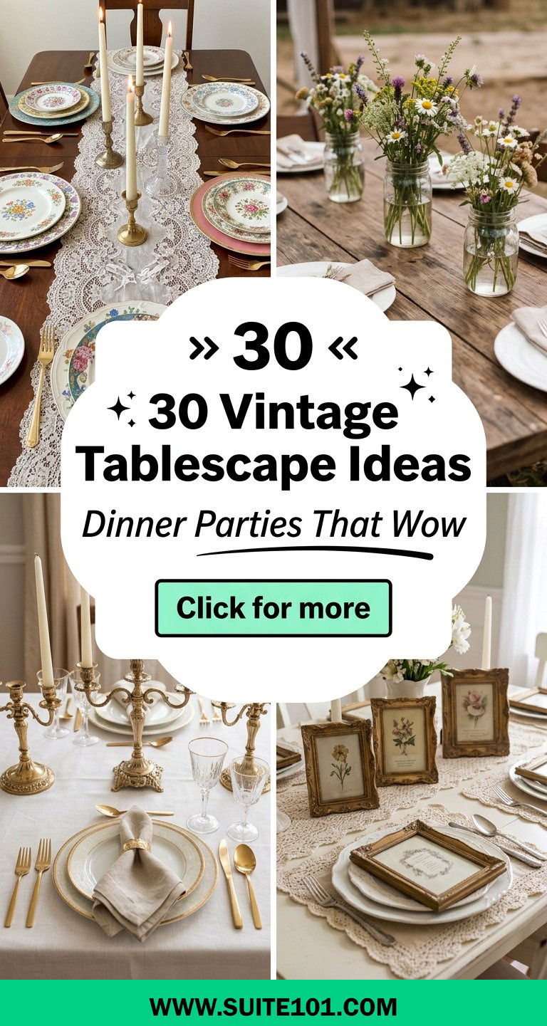 30 Vintage Tablescape Ideas for Dinner Parties That Wow - 30 Vintage Tablescape Ideas for Dinner Parties That Wow