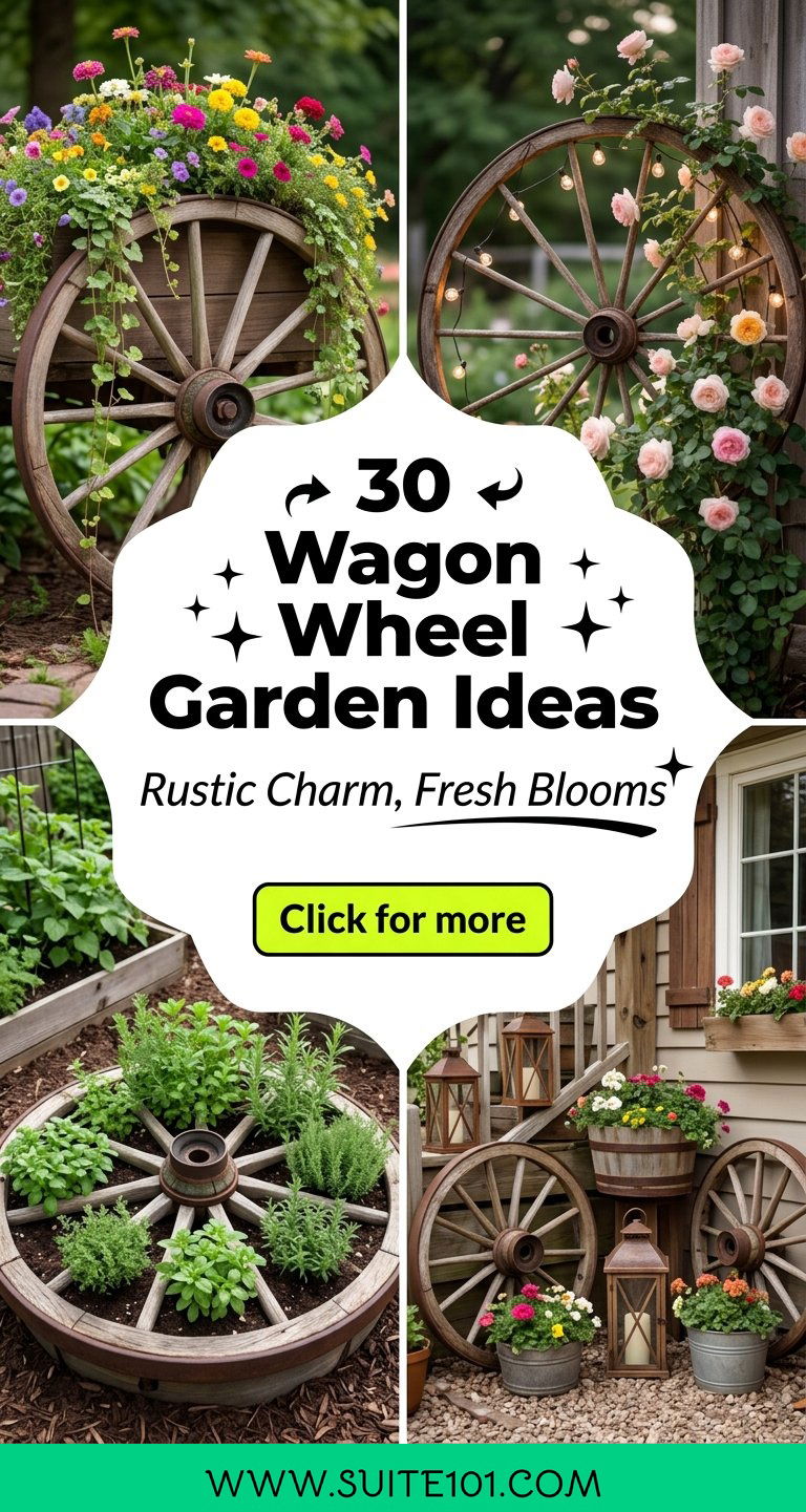 30 Wagon Wheel Garden Ideas for Rustic Charming Outdoor Spaces - 30 Wagon Wheel Garden Ideas for Rustic, Charming Outdoor Spaces