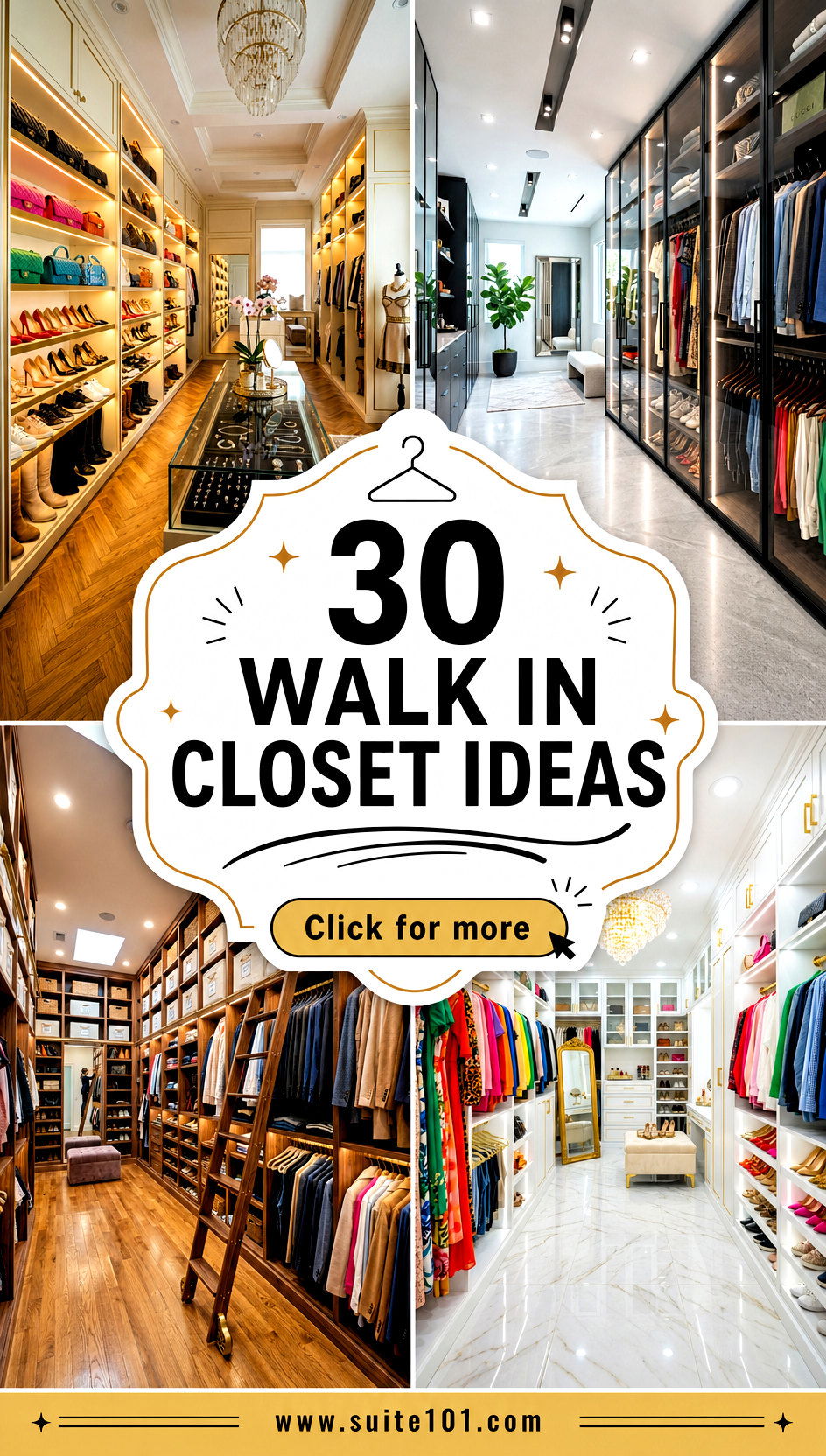 30 Walk In Closet Ideas to Organize More and Look Amazing - 30 Walk In Closet Ideas to Organize More and Look Amazing