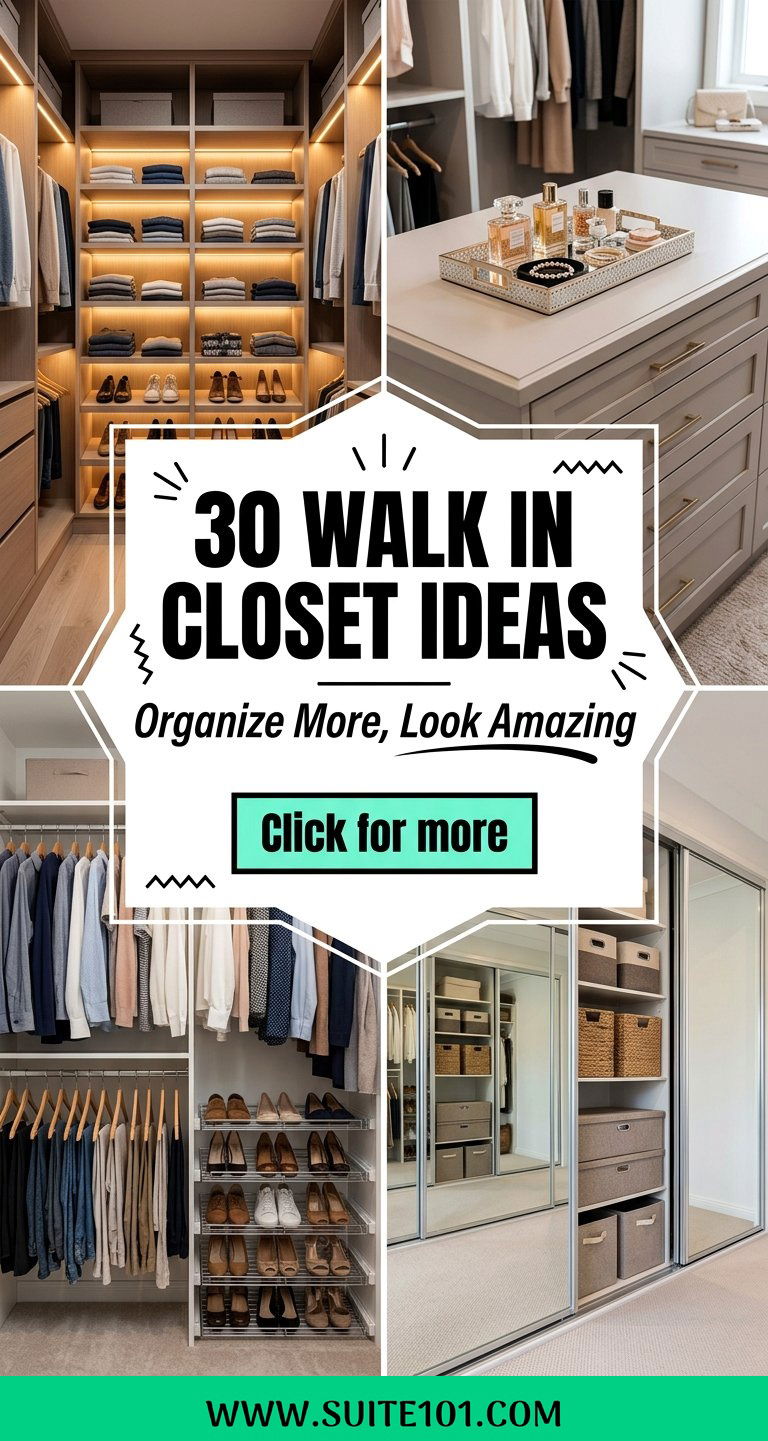 30 Walk In Closet Ideas to Organize More and Look Amazing - 30 Walk In Closet Ideas to Organize More and Look Amazing
