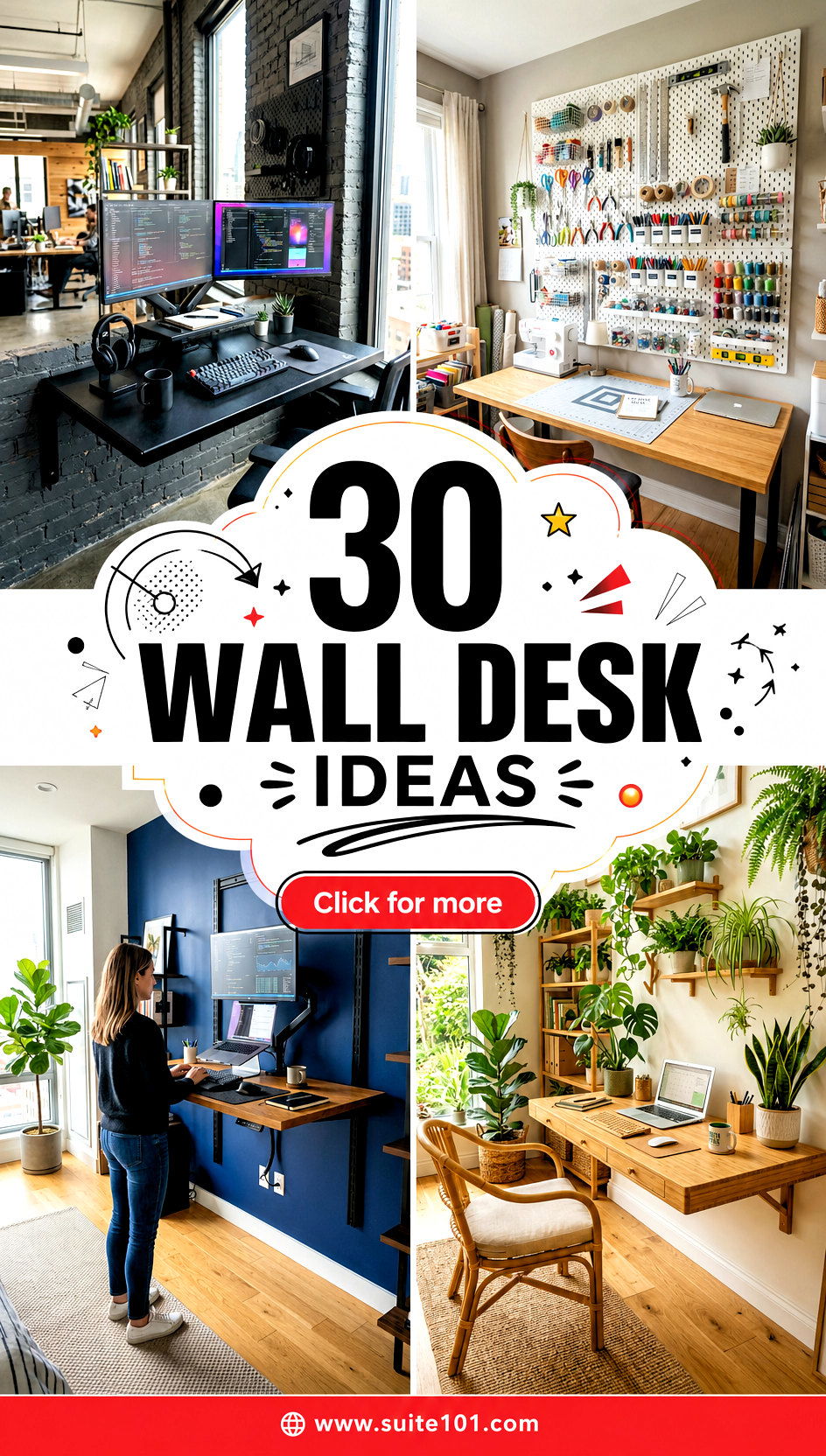 30 Wall Desk Ideas for a Chic Functional Home Office Setup - 30 Wall Desk Ideas for a Chic, Functional Home Office Setup