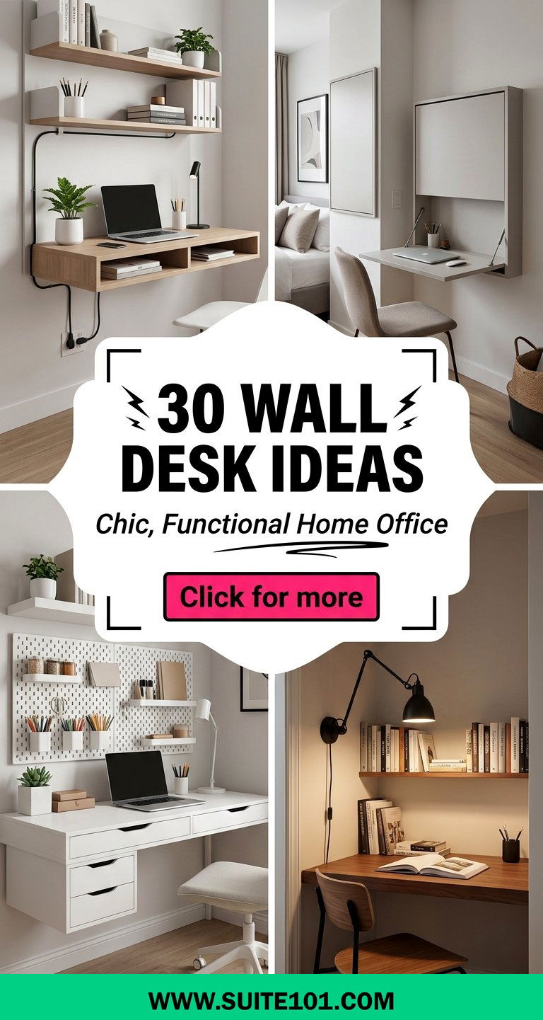 30 Wall Desk Ideas for a Chic Functional Home Office Setup - 30 Wall Desk Ideas for a Chic, Functional Home Office Setup