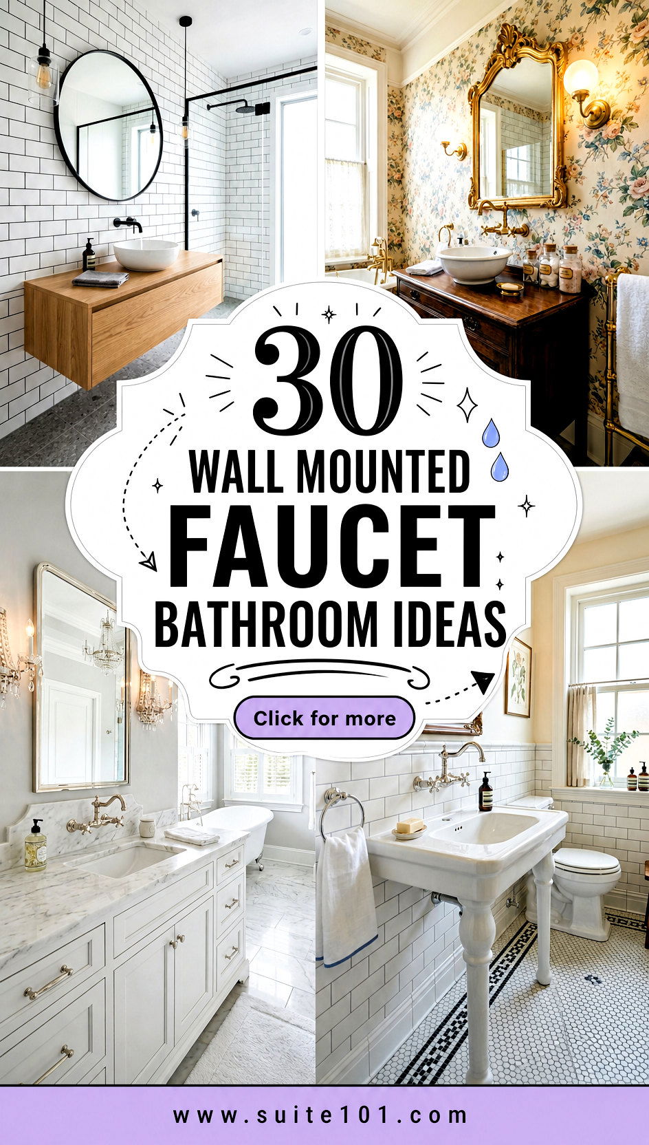 30 Wall Mounted Faucet Bathroom Ideas for a Sleek Modern Upgrade - 30 Wall Mounted Faucet Bathroom Ideas for a Sleek, Modern Upgrade
