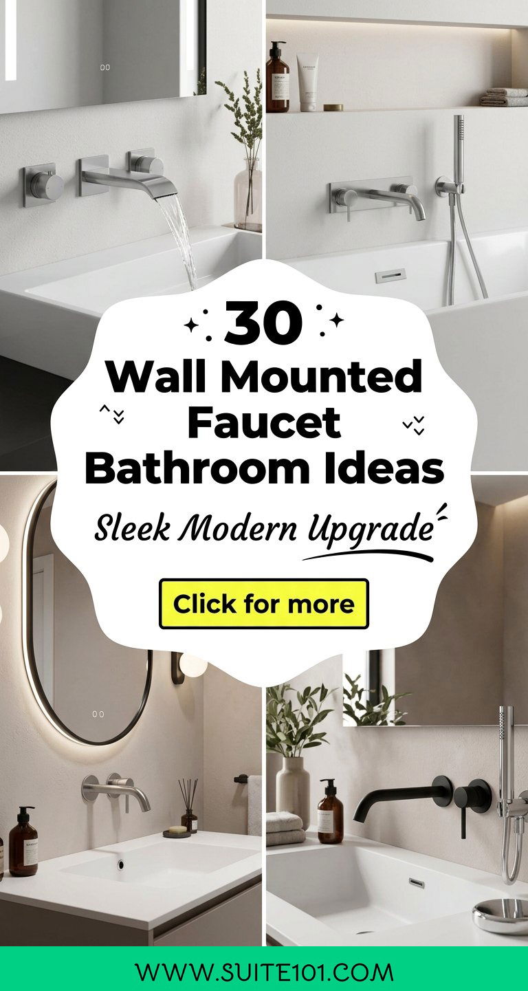 30 Wall Mounted Faucet Bathroom Ideas for a Sleek Modern Upgrade - 30 Wall Mounted Faucet Bathroom Ideas for a Sleek, Modern Upgrade