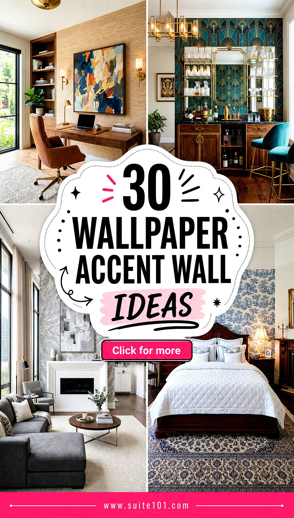 30 Wallpaper Accent Wall Ideas for Instant Style and Depth - 30 Wallpaper Accent Wall Ideas for Instant Style and Depth