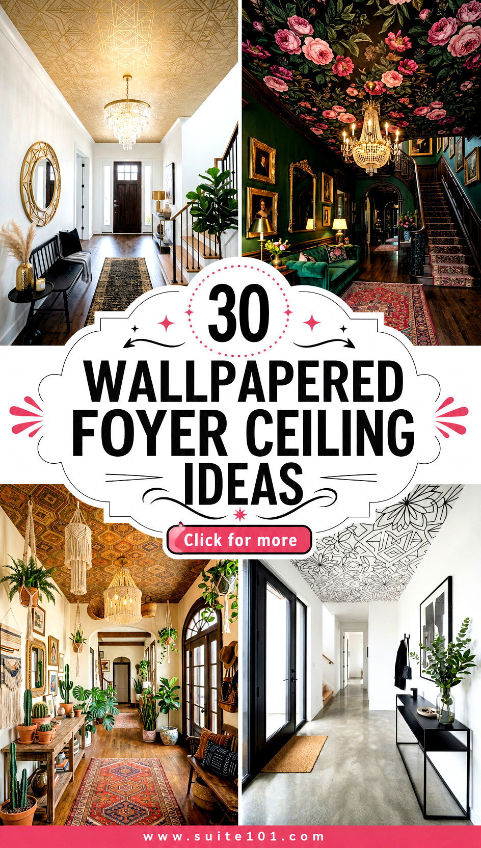 30 Wallpapered Foyer Ceiling Ideas for a Wow Entryway Today - 30 Wallpapered Foyer Ceiling Ideas for a Wow Entryway Today