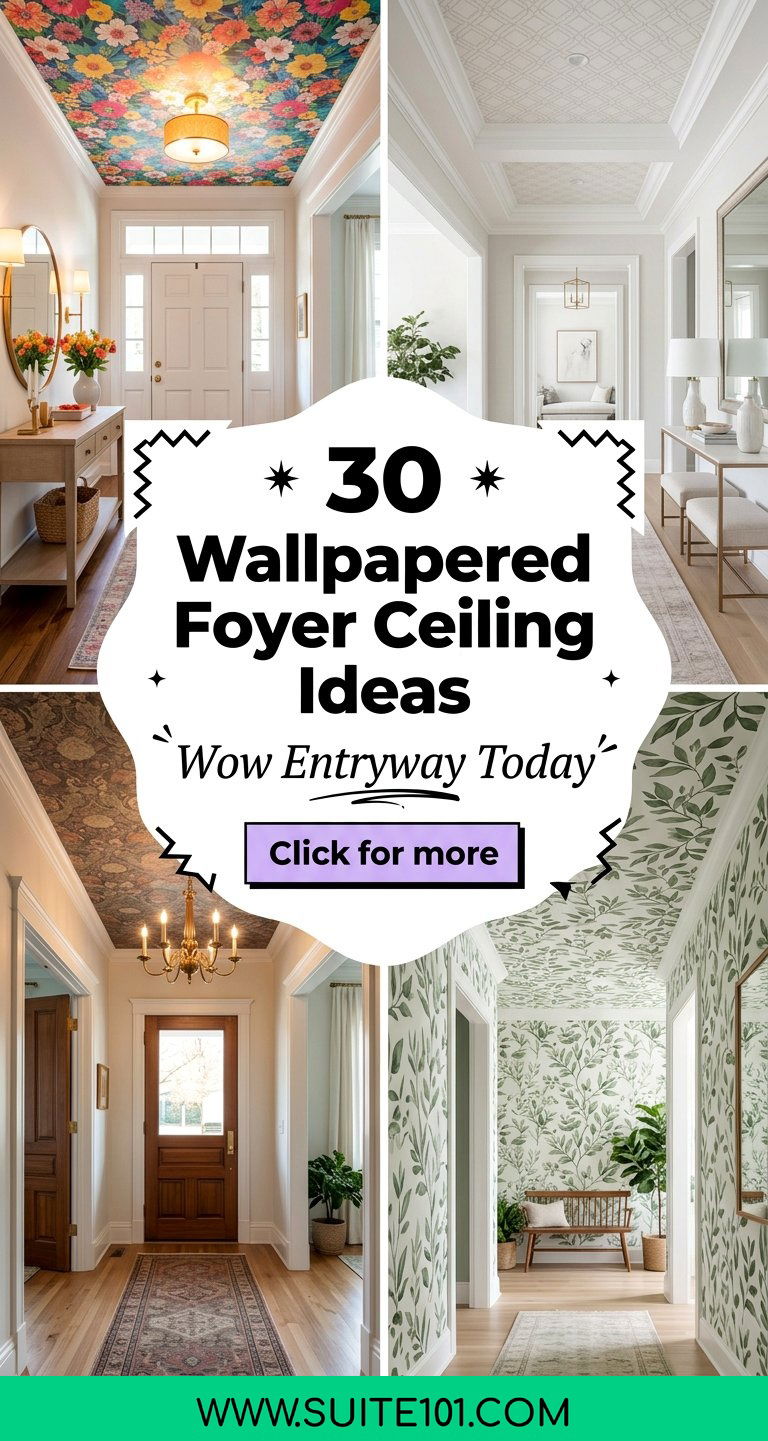 30 Wallpapered Foyer Ceiling Ideas for a Wow Entryway Today - 30 Wallpapered Foyer Ceiling Ideas for a Wow Entryway Today