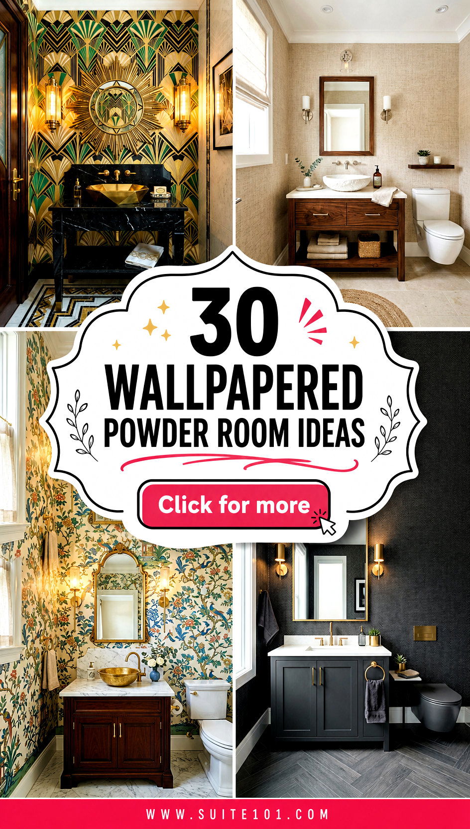 30 Wallpapered Powder Room Ideas for Bold Style in Small Spaces - 30 Wallpapered Powder Room Ideas for Bold Style in Small Spaces
