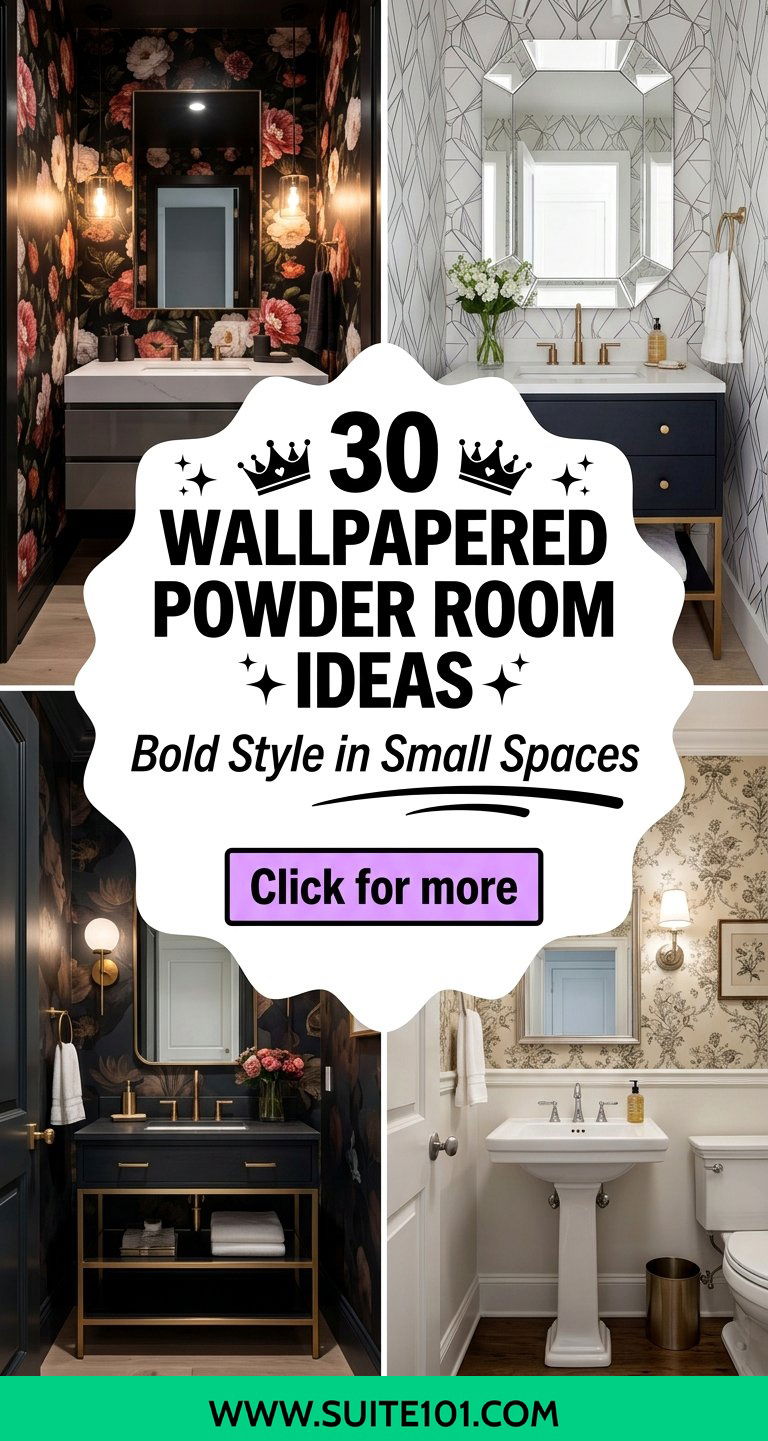 30 Wallpapered Powder Room Ideas for Bold Style in Small Spaces - 30 Wallpapered Powder Room Ideas for Bold Style in Small Spaces