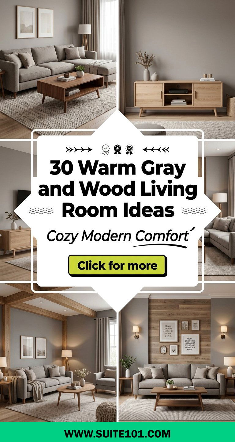 30 Warm Gray and Wood Living Room Ideas for Cozy Modern Comfort - 30 Warm Gray and Wood Living Room Ideas for Cozy Modern Comfort