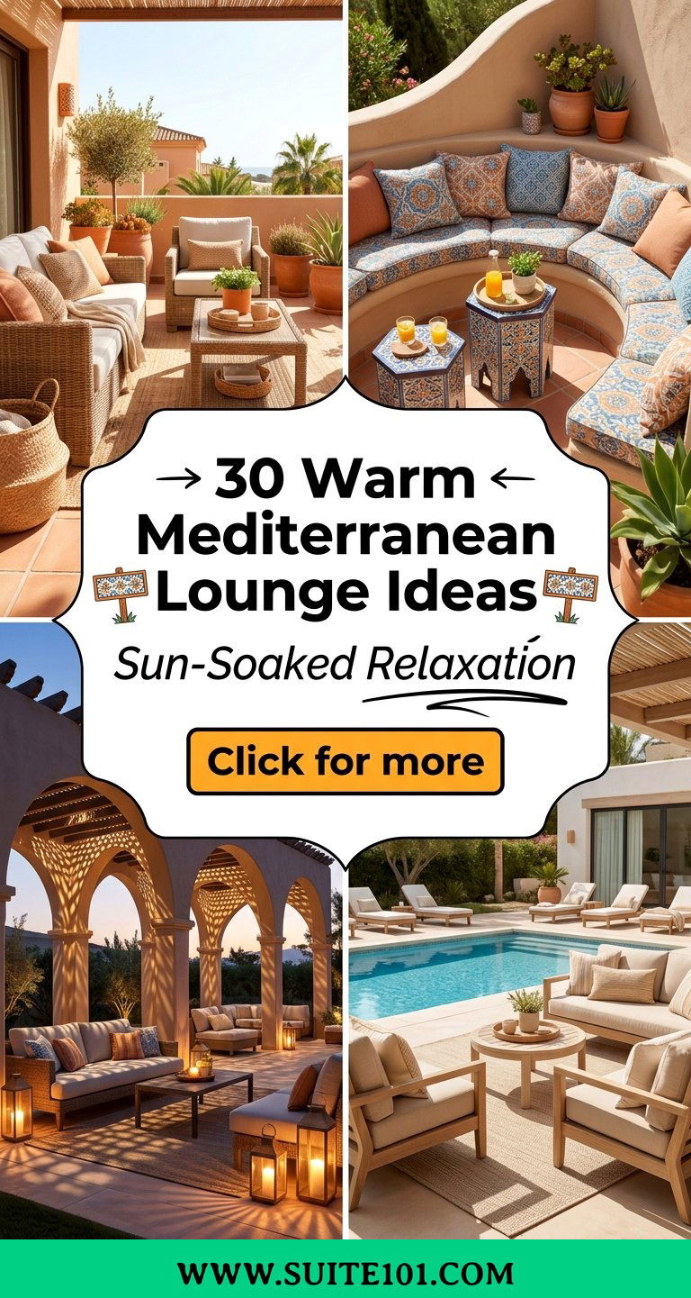 30 Warm Mediterranean Lounge Ideas for Sun-Soaked Relaxation - 30 Warm Mediterranean Lounge Ideas for Sun-Soaked Relaxation