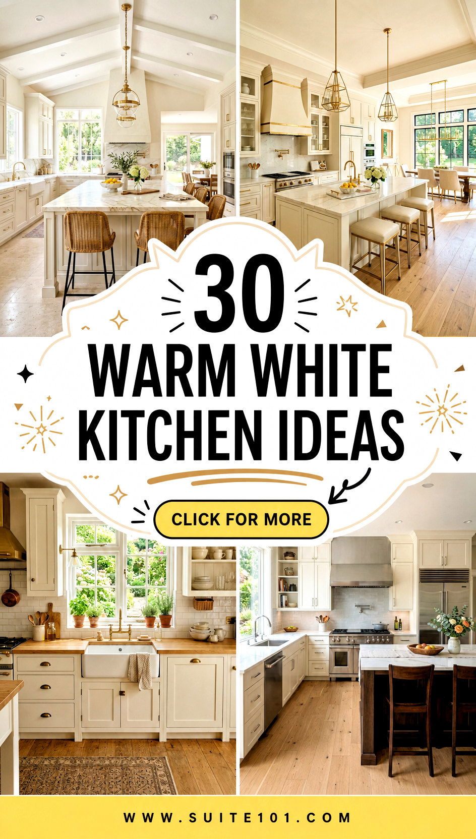 30 Warm White Kitchen Ideas for a Bright Timeless Remodel - 30 Warm White Kitchen Ideas for a Bright, Timeless Remodel