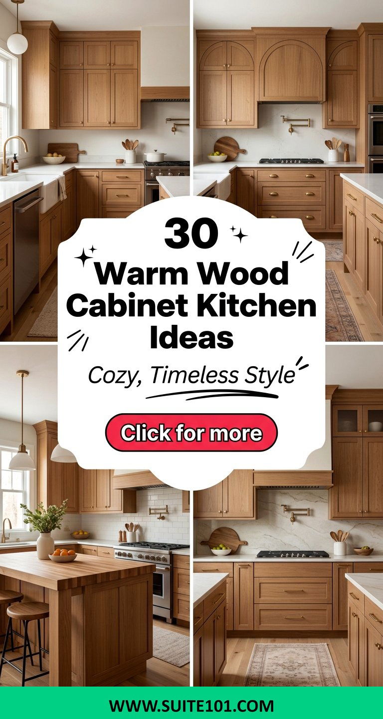 30 Warm Wood Cabinet Kitchen Ideas for Cozy Timeless Style - 30 Warm Wood Cabinet Kitchen Ideas for Cozy, Timeless Style