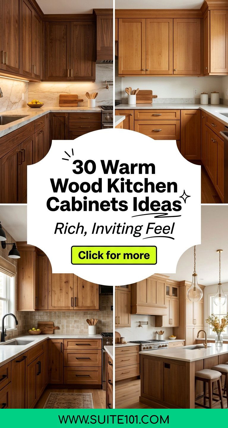 30 Warm Wood Kitchen Cabinets Ideas for a Rich Inviting Feel - 30 Warm Wood Kitchen Cabinets Ideas for a Rich, Inviting Feel