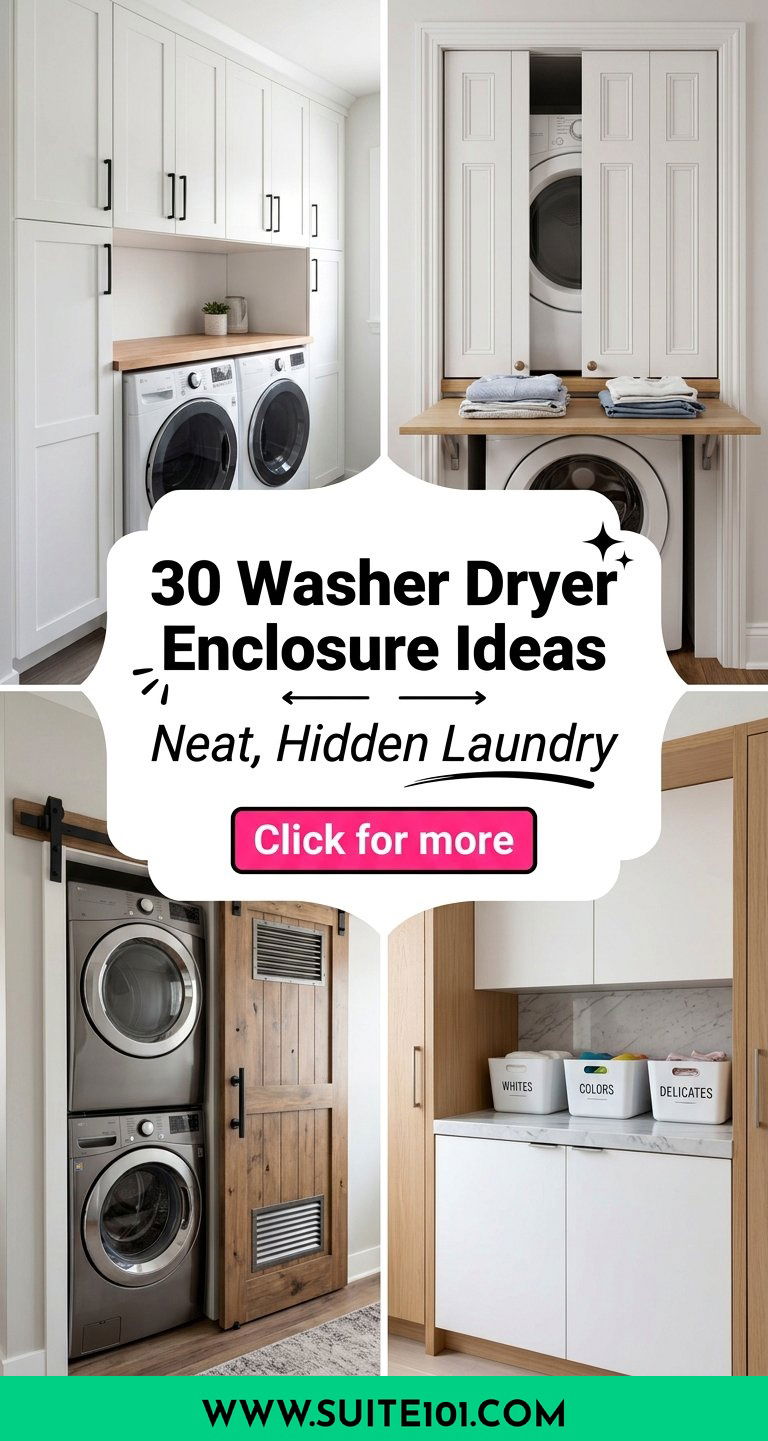 30 Washer Dryer Enclosure Ideas for a Neat Hidden Laundry Setup - 30 Washer Dryer Enclosure Ideas for a Neat, Hidden Laundry Setup
