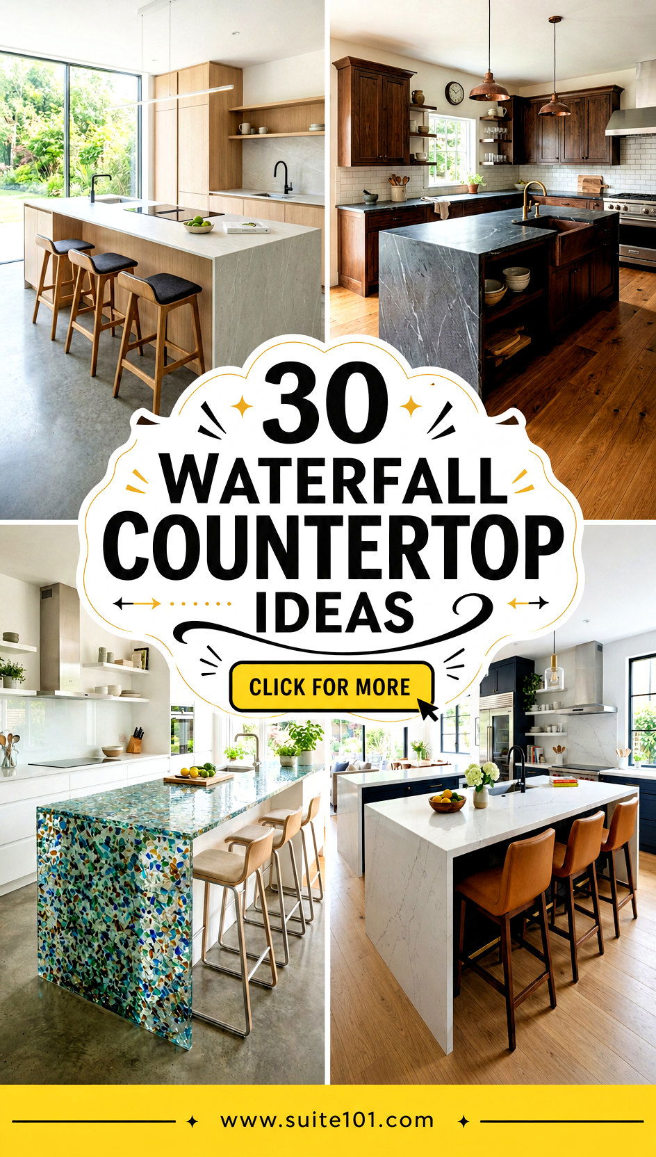 30 Waterfall Countertop Ideas for a Sleek Kitchen Upgrade - 30 Waterfall Countertop Ideas for a Sleek Kitchen Upgrade