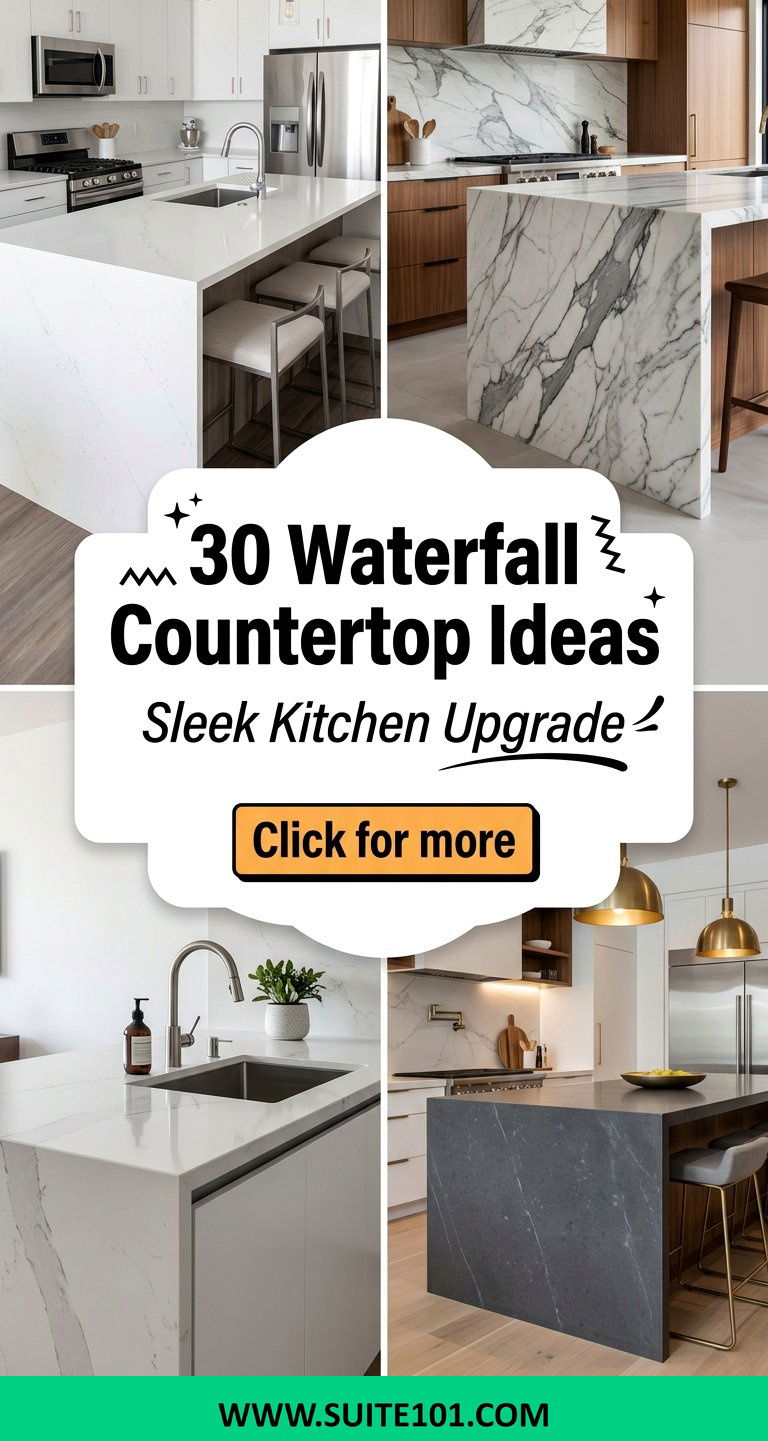 30 Waterfall Countertop Ideas for a Sleek Kitchen Upgrade - 30 Waterfall Countertop Ideas for a Sleek Kitchen Upgrade