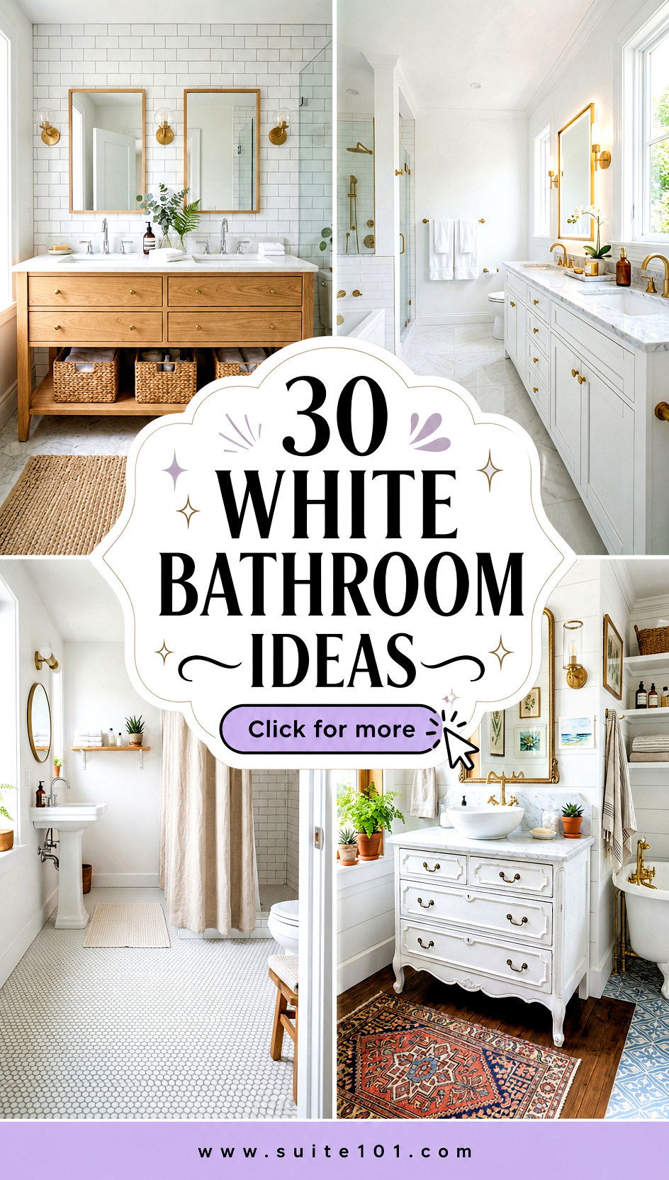 30 White Bathroom Ideas That Feel Fresh Clean and Luxurious - 30 White Bathroom Ideas That Feel Fresh, Clean, and Luxurious