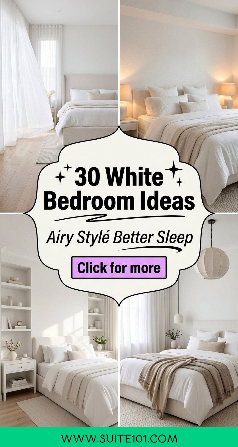 30 White Bedroom Ideas for Airy Style Better Sleep and Calm - 30 White Bedroom Ideas for Airy Style, Better Sleep, and Calm