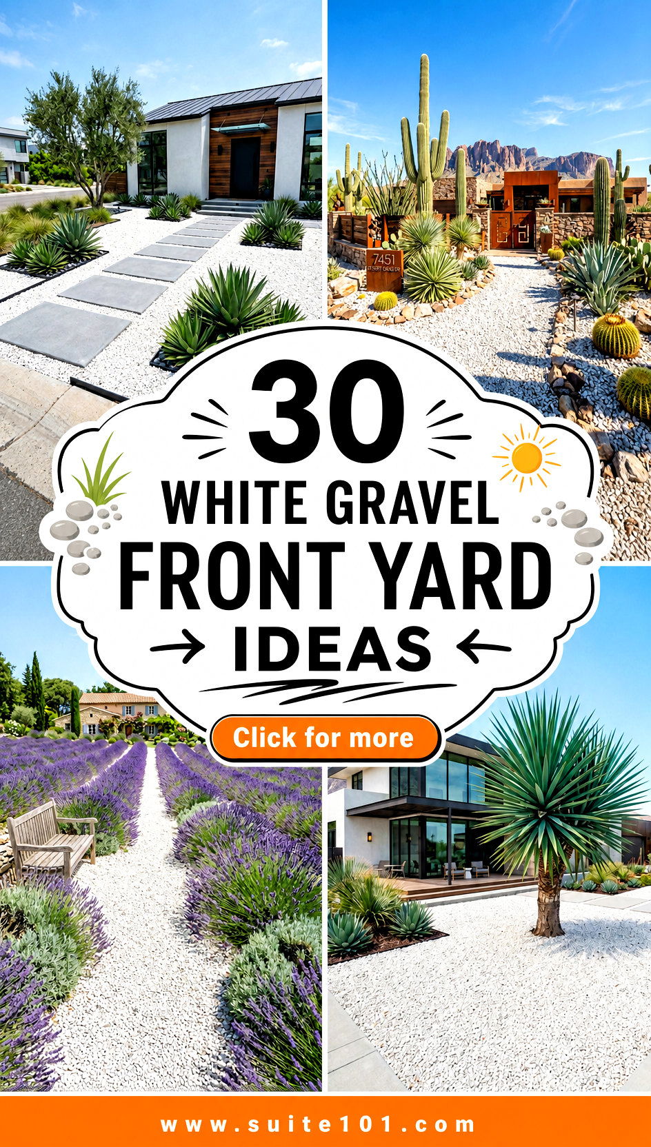30 White Gravel Front Yard Ideas for Low-Maintenance Curb Appeal - 30 White Gravel Front Yard Ideas for Low-Maintenance Curb Appeal