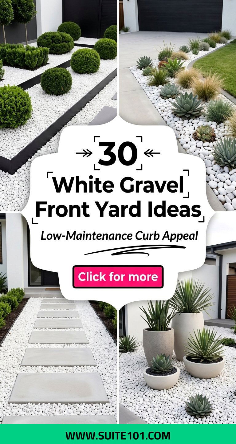 30 White Gravel Front Yard Ideas for Low-Maintenance Curb Appeal - 30 White Gravel Front Yard Ideas for Low-Maintenance Curb Appeal