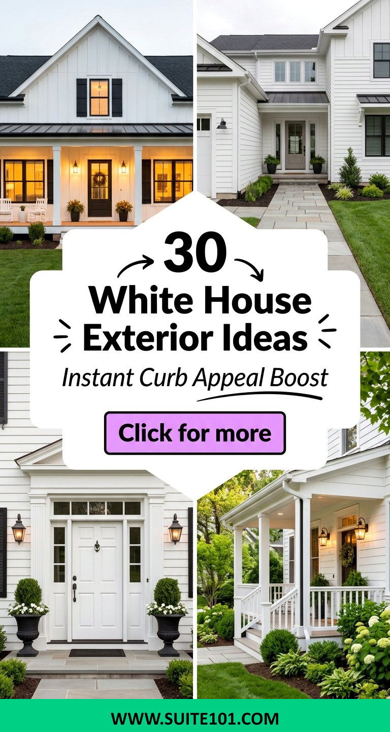 30 White House Exterior Ideas for Instant Curb Appeal Boost - 30 White House Exterior Ideas for Instant Curb Appeal Boost