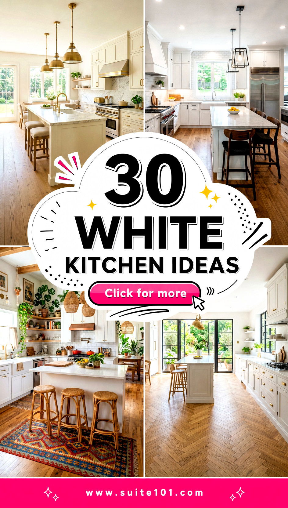 30 White Kitchen Ideas to Make Your Home Feel Bigger and Brighter - 30 White Kitchen Ideas to Make Your Home Feel Bigger and Brighter