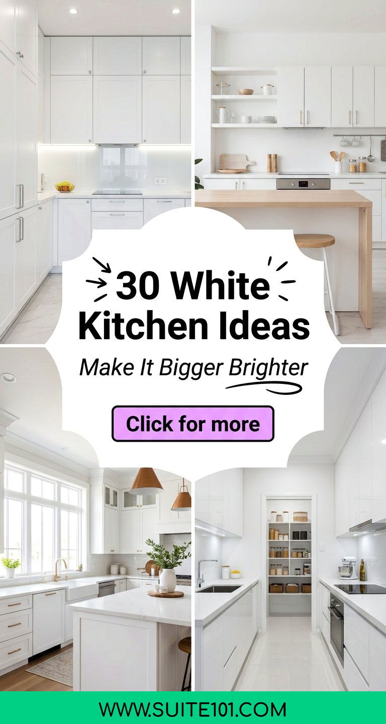 30 White Kitchen Ideas to Make Your Home Feel Bigger and Brighter - 30 White Kitchen Ideas to Make Your Home Feel Bigger and Brighter