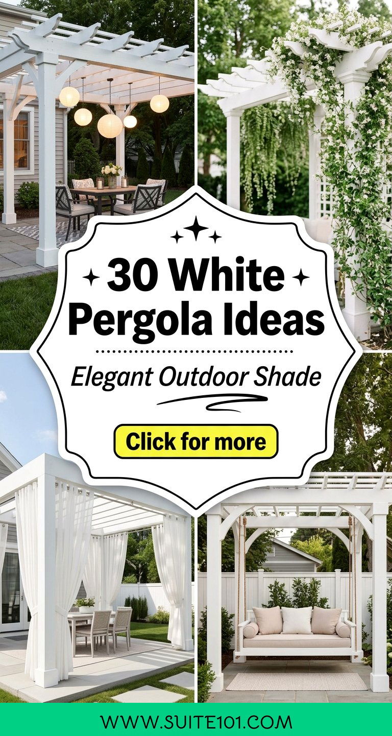 30 White Pergola Ideas for Elegant Outdoor Shade and Charm - 30 White Pergola Ideas for Elegant Outdoor Shade and Charm