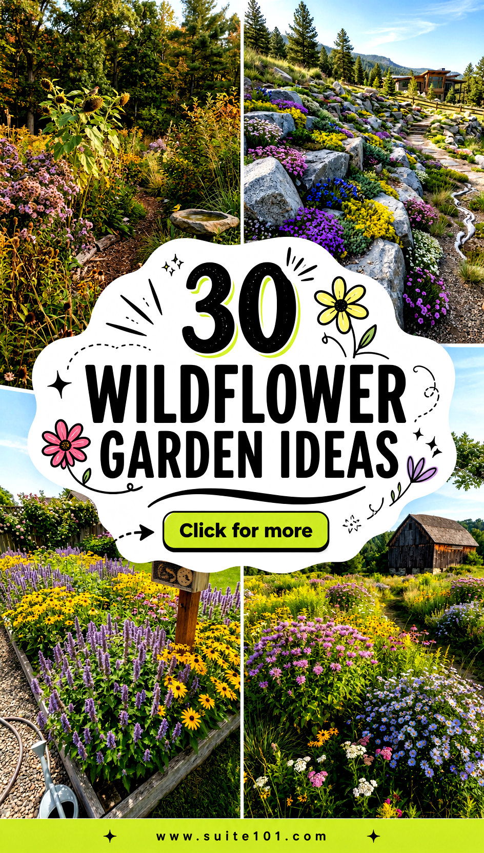 30 Wildflower Garden Ideas for a Colorful Low-Maintenance Yard - 30 Wildflower Garden Ideas for a Colorful, Low-Maintenance Yard