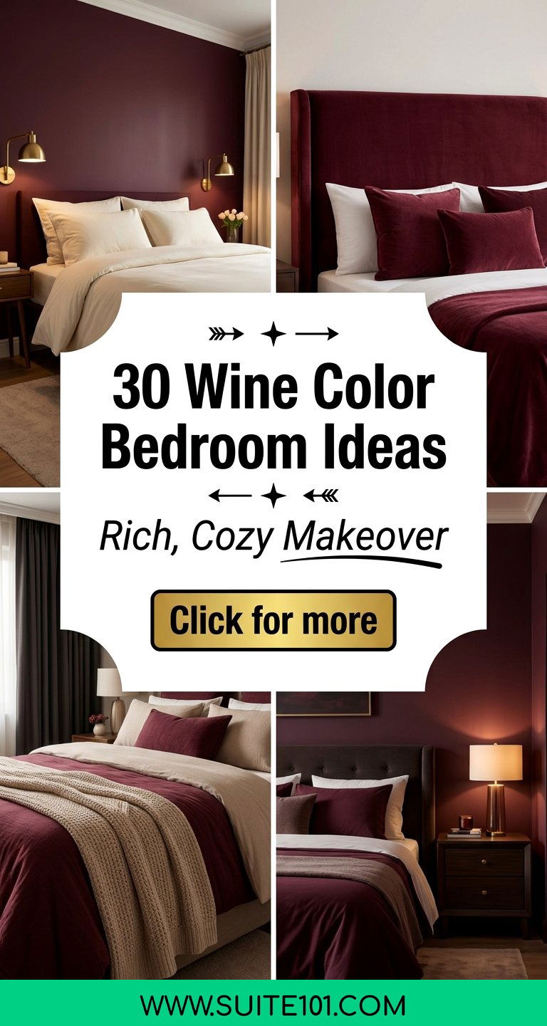 30 Wine Color Bedroom Ideas for a Rich Cozy Bedroom Makeover - 30 Wine Color Bedroom Ideas for a Rich, Cozy Bedroom Makeover