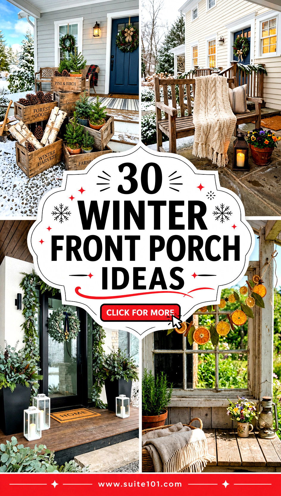 30 Winter Front Porch Ideas for a Festive Inviting Entrance - 30 Winter Front Porch Ideas for a Festive, Inviting Entrance