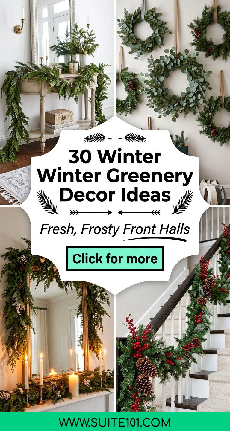 30 Winter Greenery Decor Ideas for Fresh Frosty Front Halls - 30 Winter Greenery Decor Ideas for Fresh, Frosty Front Halls