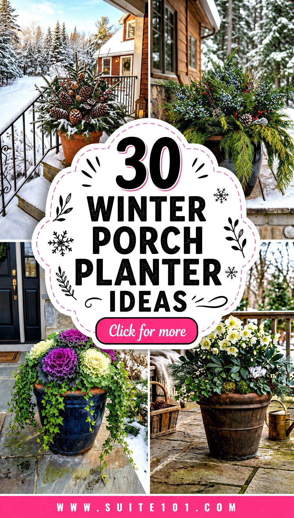 30 Winter Porch Planter Ideas for a Fresh Seasonal Welcome - 30 Winter Porch Planter Ideas for a Fresh Seasonal Welcome