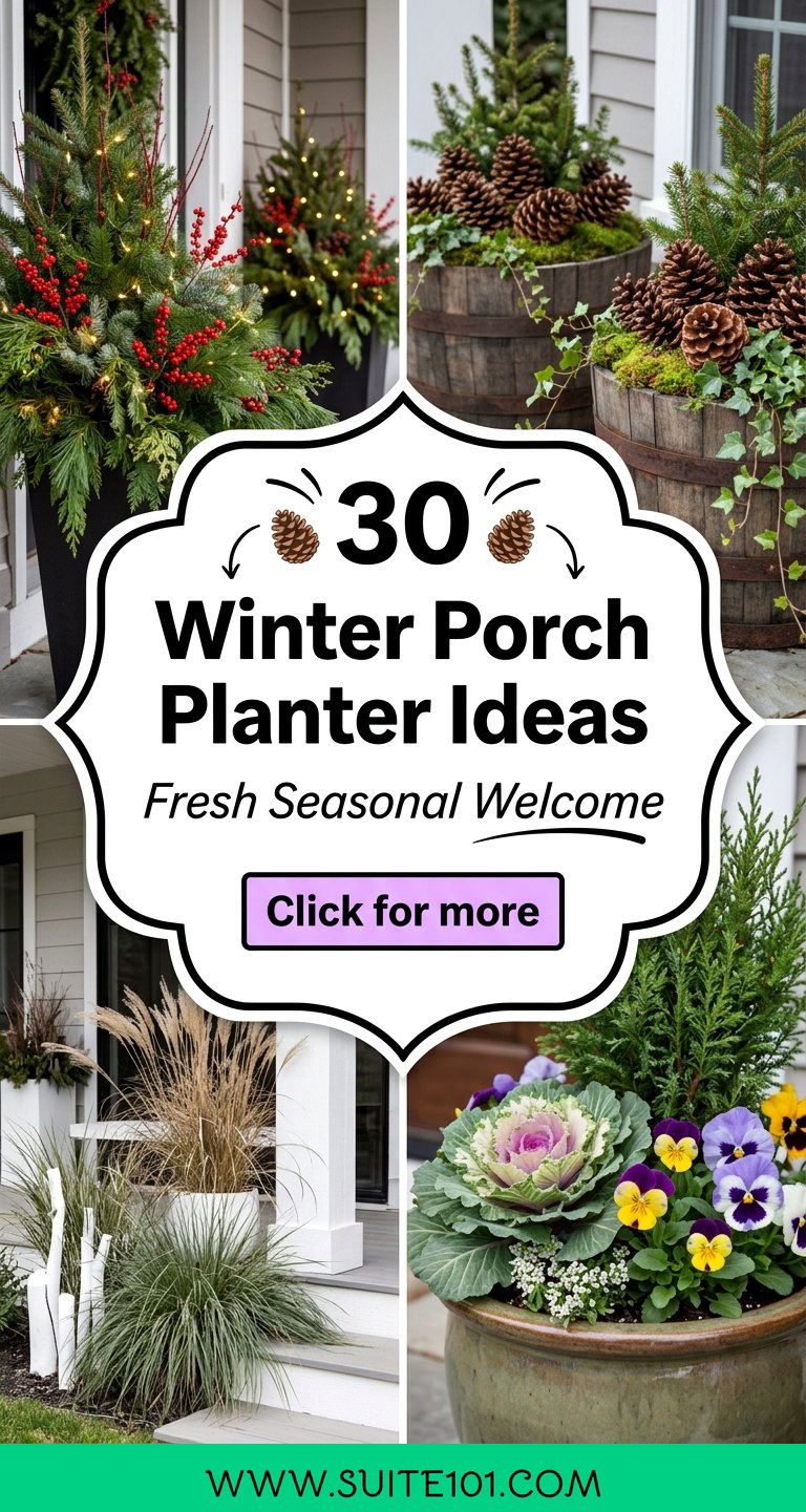 30 Winter Porch Planter Ideas for a Fresh Seasonal Welcome - 30 Winter Porch Planter Ideas for a Fresh Seasonal Welcome