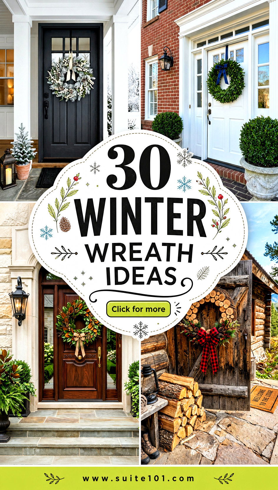 30 Winter Wreath Ideas to Make Your Door Feel Welcoming - 30 Winter Wreath Ideas to Make Your Door Feel Welcoming