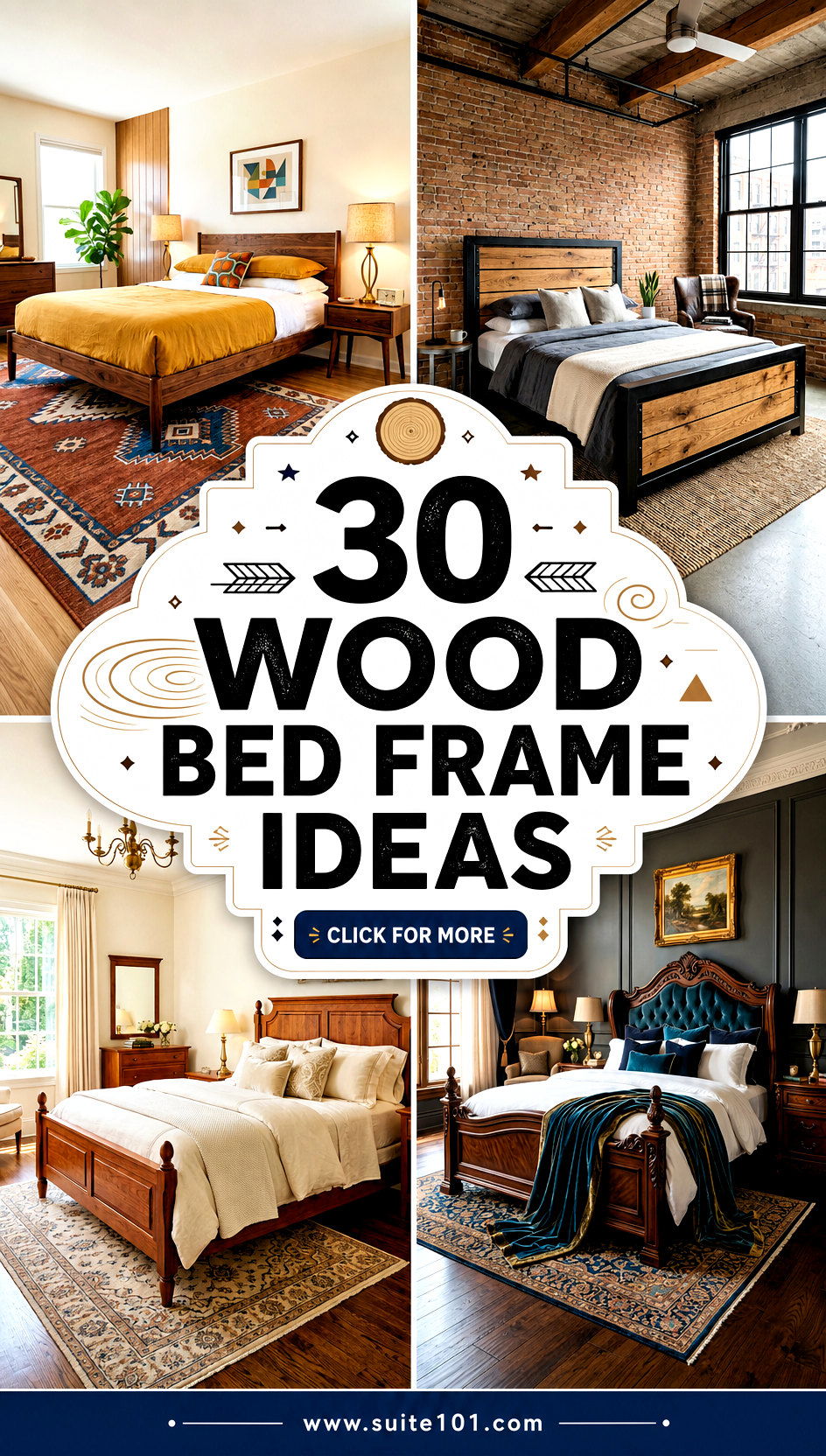 30 Wood Bed Frame Ideas for Stylish Timeless Bedrooms - 30 Wood Bed Frame Ideas for Stylish, Timeless Bedrooms